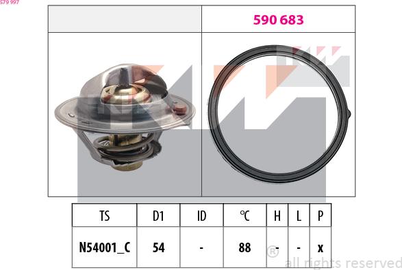 KW 579 997 - Termostat, rashladna tekućinu www.molydon.hr