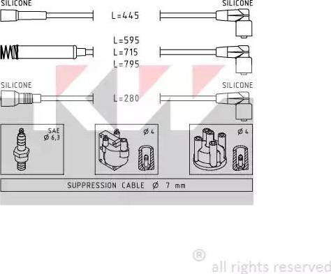 KW 359 956 - Set kablova za paljenje www.molydon.hr