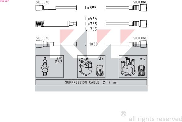 KW 359 527 - Set kablova za paljenje www.molydon.hr