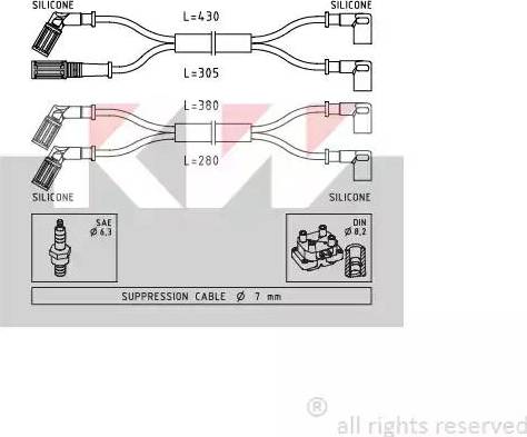 KW 359 889 - Set kablova za paljenje www.molydon.hr