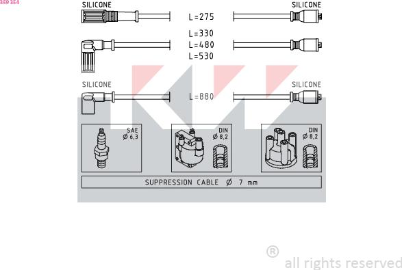 KW 359 354 - Set kablova za paljenje www.molydon.hr