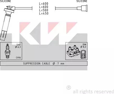 KW 358 100 - Set kablova za paljenje www.molydon.hr