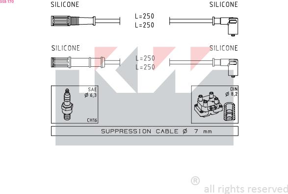 KW 358 170 - Set kablova za paljenje www.molydon.hr