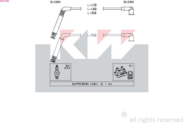 KW 358 208 - Set kablova za paljenje www.molydon.hr