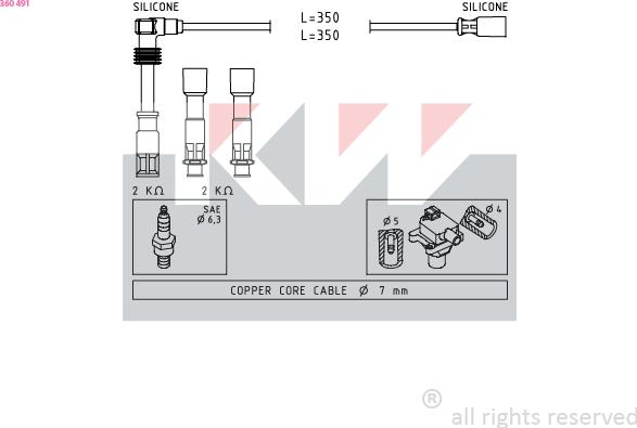 KW 360 491 - Set kablova za paljenje www.molydon.hr