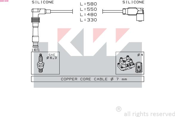 KW 360 559 - Set kablova za paljenje www.molydon.hr