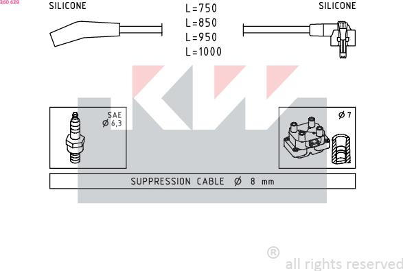 KW 360 639 - Set kablova za paljenje www.molydon.hr