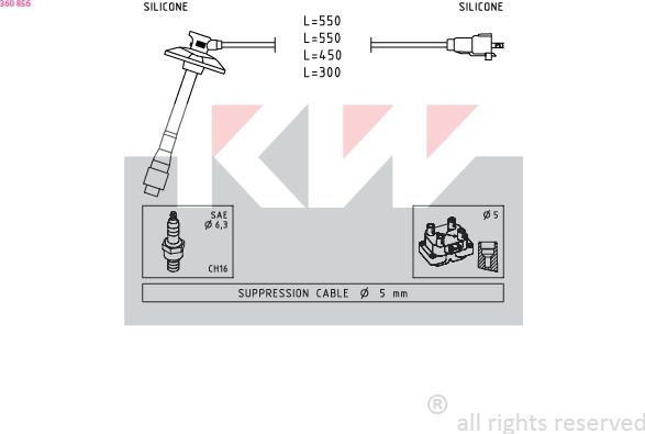 KW 360 856 - Set kablova za paljenje www.molydon.hr