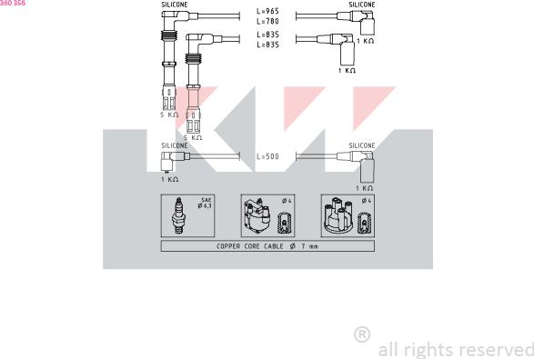 KW 360 356 - Set kablova za paljenje www.molydon.hr