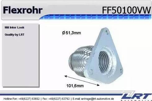 LRT FF50100VW - Savitljiva metalna Cijev, Ispušni sistem www.molydon.hr