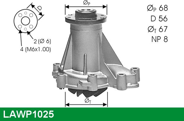 LUCAS LAWP1025 - Vodena pumpa www.molydon.hr