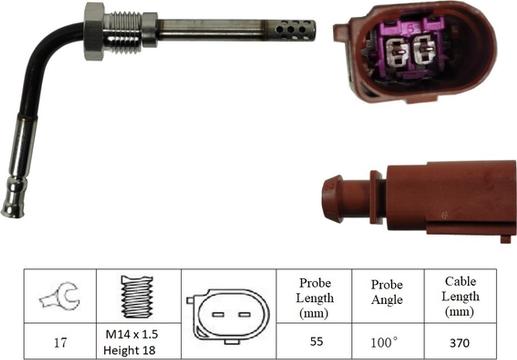 LUCAS LGS6043 - Senzor, temperatura Ispušnih plinova www.molydon.hr