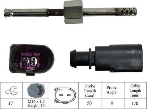 LUCAS LGS6017 - Senzor, temperatura Ispušnih plinova www.molydon.hr