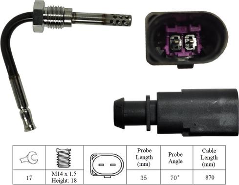 LUCAS LGS7131 - Senzor, temperatura Ispušnih plinova www.molydon.hr