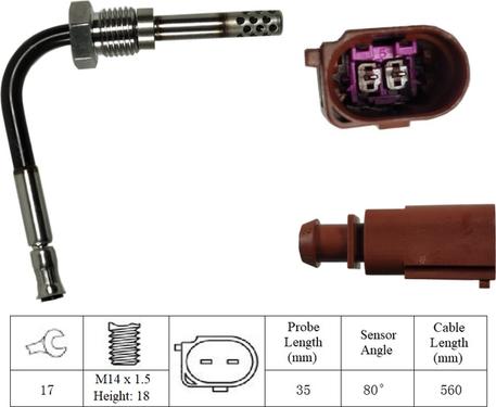 LUCAS LGS7127 - Senzor, temperatura Ispušnih plinova www.molydon.hr