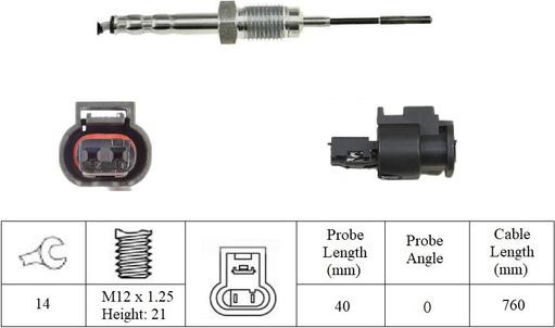 LUCAS LGS7303 - Senzor, temperatura Ispušnih plinova www.molydon.hr