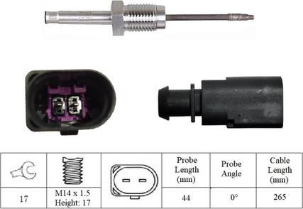 LUCAS LGS7313 - Senzor, temperatura Ispušnih plinova www.molydon.hr