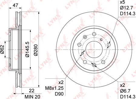 LYNXauto BN-1134 - Kočioni disk www.molydon.hr