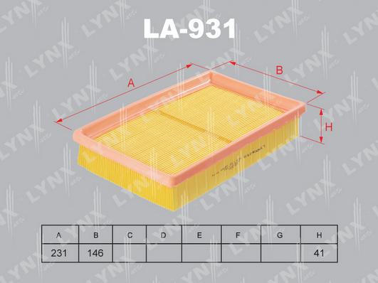 LYNXauto LA-931 - Filter za zrak www.molydon.hr