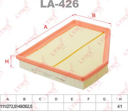 LYNXauto LA-426 - Filter za zrak www.molydon.hr