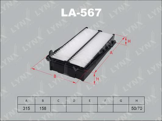 LYNXauto LA-567 - Filter za zrak www.molydon.hr