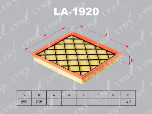 LYNXauto LA-1920 - Filter za zrak www.molydon.hr