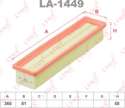 LYNXauto LA-1449 - Filter za zrak www.molydon.hr