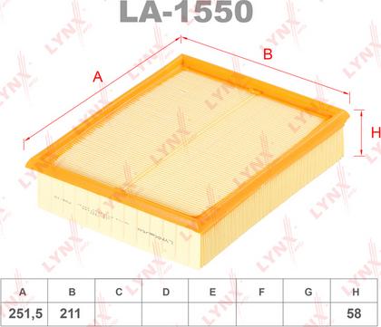 LYNXauto LA-1550 - Filter za zrak www.molydon.hr