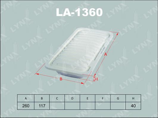 LYNXauto LA-1360 - Filter za zrak www.molydon.hr