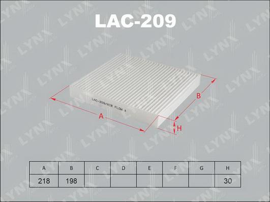 LYNXauto LAC-209 - Filter kabine www.molydon.hr