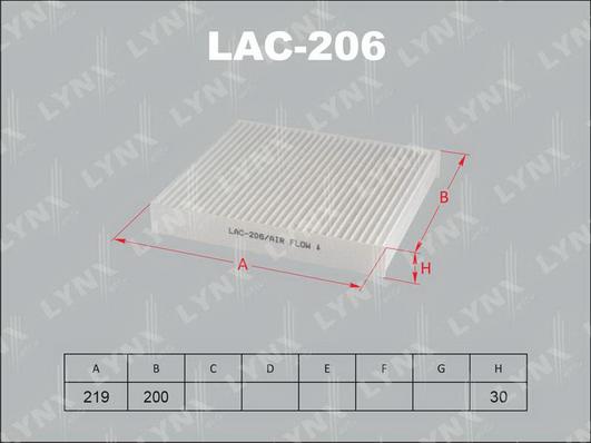 LYNXauto LAC-206 - Filter kabine www.molydon.hr