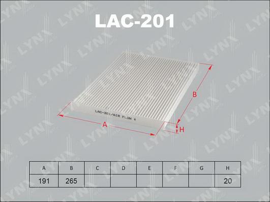 LYNXauto LAC-201 - Filter kabine www.molydon.hr