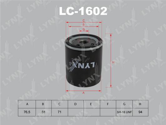 LYNXauto LC-1602 - Filter za ulje www.molydon.hr
