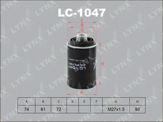 LYNXauto LC-1047 - Filter za ulje www.molydon.hr