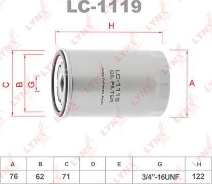 LYNXauto LC-1119 - Filter za ulje www.molydon.hr