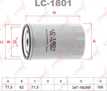 LYNXauto LC-1801 - Filter za ulje www.molydon.hr