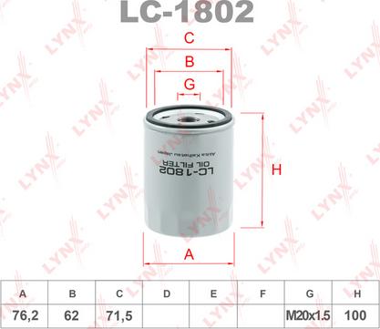 LYNXauto LC-1802 - Filter za ulje www.molydon.hr