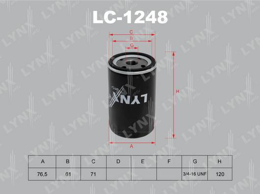 LYNXauto LC-1248 - Filter za ulje www.molydon.hr