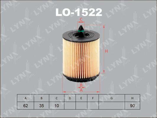 LYNXauto LO-1522 - Filter za ulje www.molydon.hr