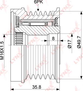 LYNXauto PA-1095 - Remenica, alternator www.molydon.hr