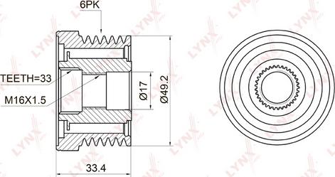 LYNXauto PA-1002 - Remenica, alternator www.molydon.hr