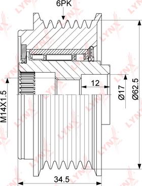 LYNXauto PA-1158 - Remenica, alternator www.molydon.hr