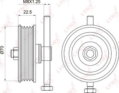 LYNXauto PB-5042 - Vodeći valjak , klinasti rebrasti remen  www.molydon.hr