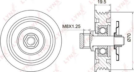LYNXauto PB-5034 - Vodeći valjak , klinasti rebrasti remen  www.molydon.hr