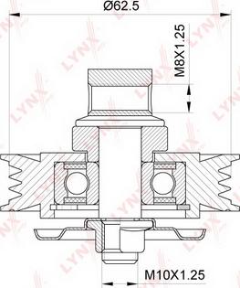 LYNXauto PB-5074 - Vodeći valjak , klinasti rebrasti remen  www.molydon.hr