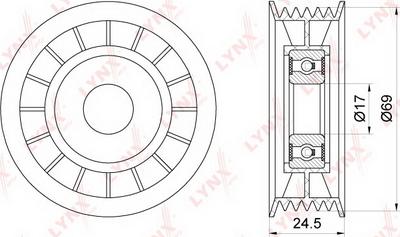 LYNXauto PB-5164 - Vodeći valjak , klinasti rebrasti remen  www.molydon.hr