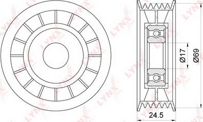 LYNXauto PB-5162 - Vodeći valjak , klinasti rebrasti remen  www.molydon.hr