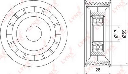 LYNXauto PB-5238 - Vodeći valjak , klinasti rebrasti remen  www.molydon.hr