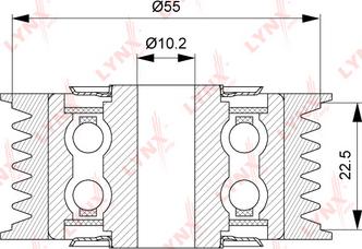 LYNXauto PB-7042 - Vodeći valjak , klinasti rebrasti remen  www.molydon.hr