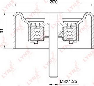 LYNXauto PB-7205 - Vodeći valjak , klinasti rebrasti remen  www.molydon.hr